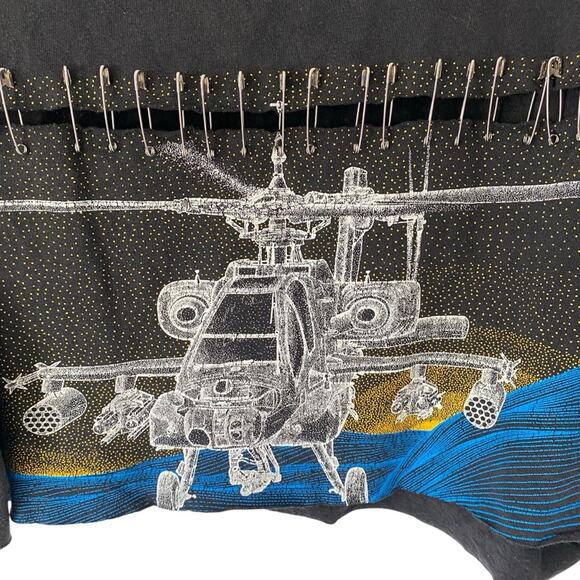 Furst of all Kind Blackbird Apache AH-64 Cut-Off Black T-Shirt size medium/large - Picture 2 of 7